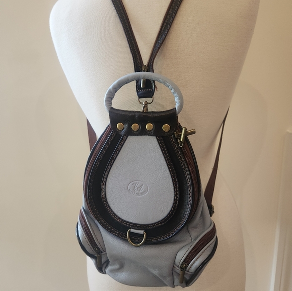 Genuine Leather VA Made in Italy Convertible Backpack - Picture 6 of 7